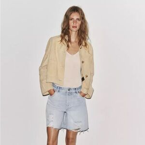 ZARA ripped denim shorts zw collection